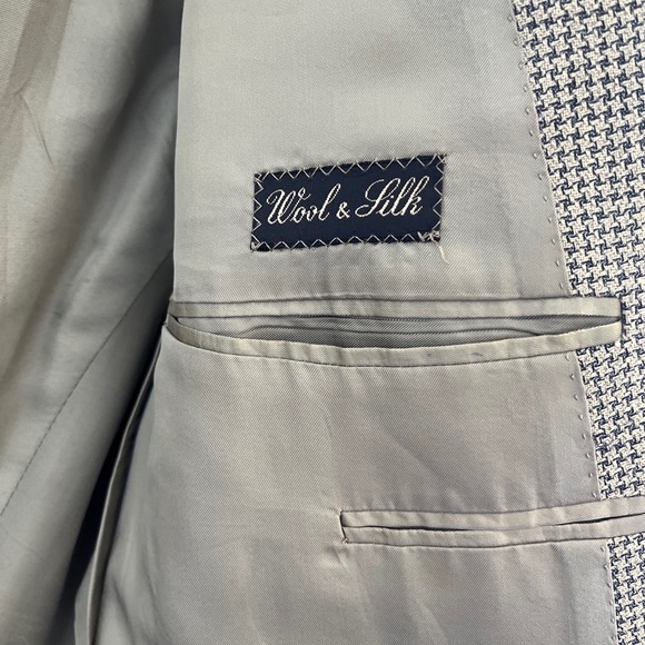 Ermenegildo Zegna Men’s Sport Coat Beige Green Check Plaid Wool Silk Blend 48 - Picture 3 of 9